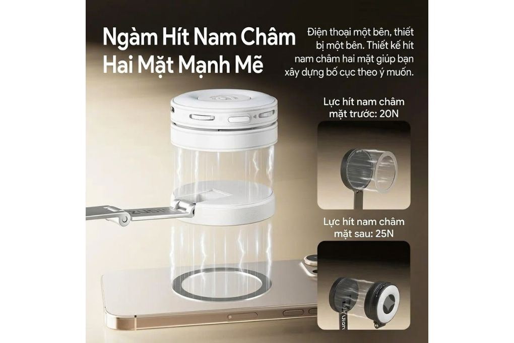 Chân Tripod Kiêm Gậy Selfie Magnetic Tự Bung Chân Nhanh 1.5m Ulanzi MT-85 Kèm Remote Bluetooth Màu Trắng