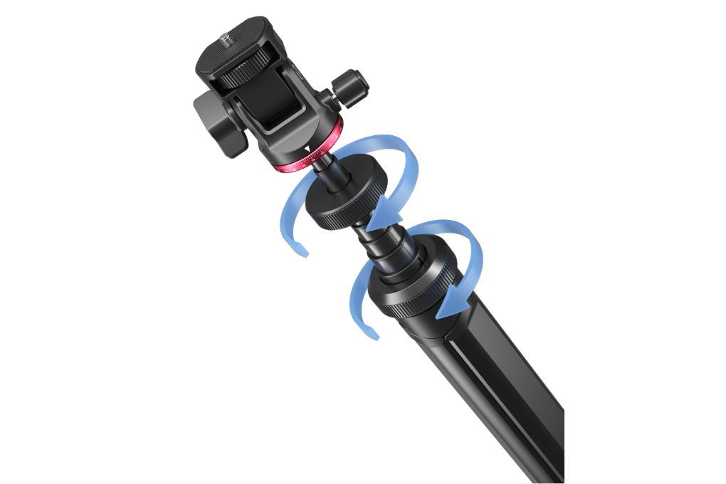 Chân Tripod Kiêm Gậy Selfie Tự Bung Chân Nhanh 2.13m Ulanzi MT-80 Màu Đen