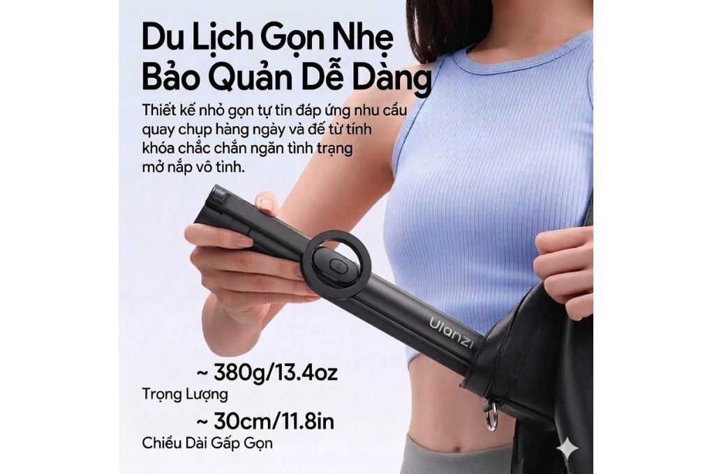 Chân Tripod Magnetic Tự Bung Chân Nhanh 1.8m Ulanzi SK-21 Màu Đen