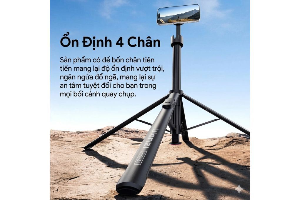 Chân Tripod Magnetic Tự Bung Chân Nhanh 1.8m Ulanzi SK-21 Màu Đen