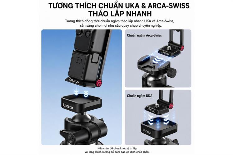 Chân Tripod Mini Dùng Cho Action Camera Magnetic Tháo Lắp Nhanh 15.7cm Ulanzi MA66 Màu Đen