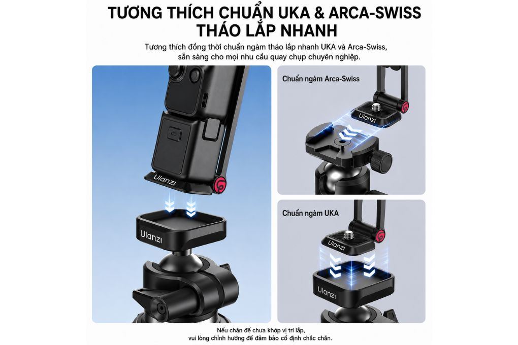 Chân Tripod Mini Dùng Cho Action Camera Magnetic Tháo Lắp Nhanh 15.7cm Ulanzi MA66 Màu Đen