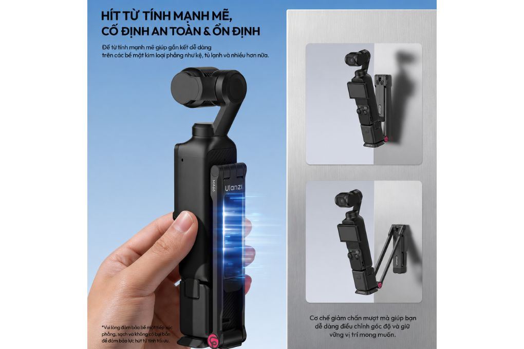 Chân Tripod Mini Dùng Cho Action Camera Magnetic Tháo Lắp Nhanh 15.7cm Ulanzi MA66 Màu Đen