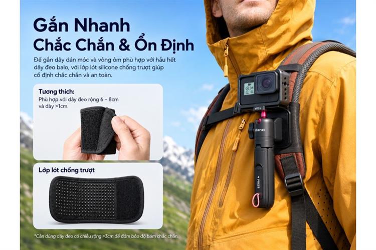 Chân Tripod Mini Kiêm Gậy Selfie 31cm Ulanzi SnapGo MT55 Màu Đen