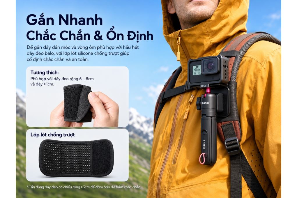 Chân Tripod Mini Kiêm Gậy Selfie 31cm Ulanzi SnapGo MT55 Màu Đen