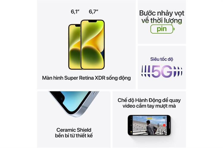 Điện thoại iPhone 14 128GB Màu Vàng