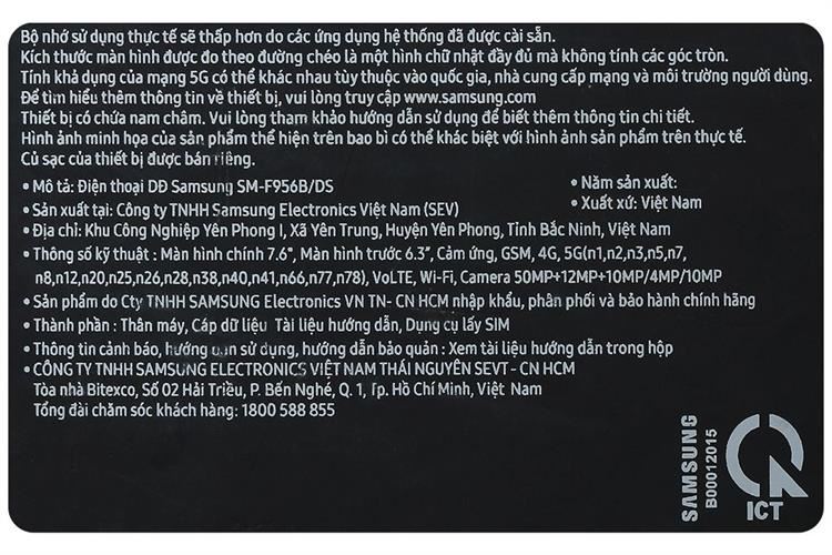 Điện thoại Samsung Galaxy Z Fold6 5G 12GB/256GB Màu Trắng