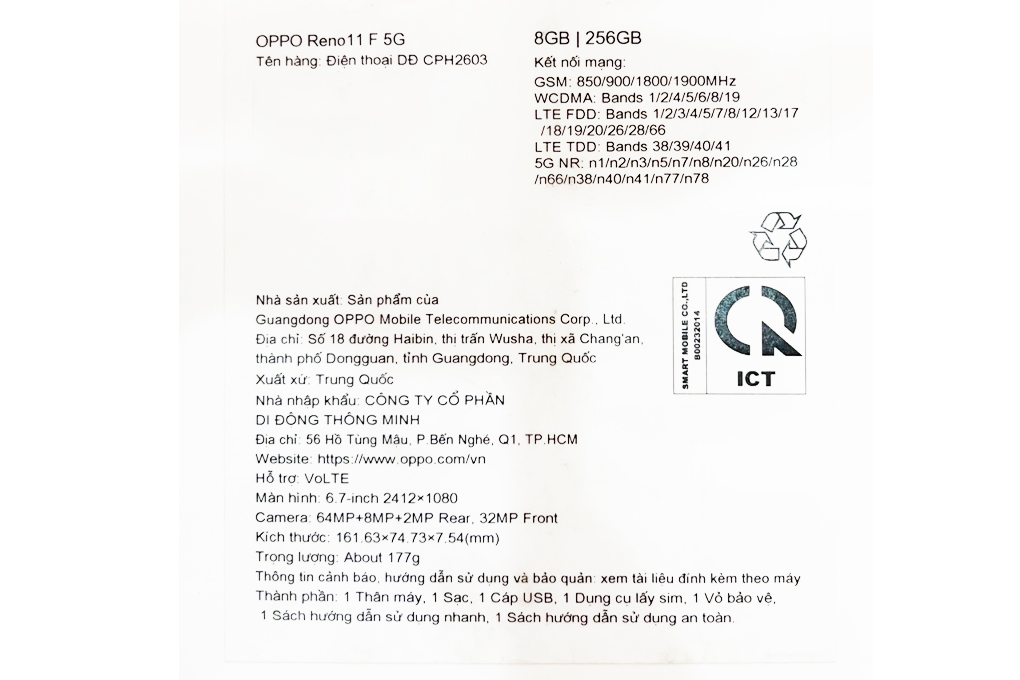 OPPO Reno11 F 5G 8GB/256GB Xanh/Xanh đen - 25