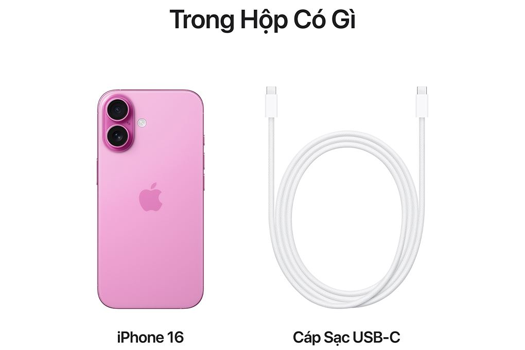 Điện thoại iPhone 16 128GB Màu Hồng