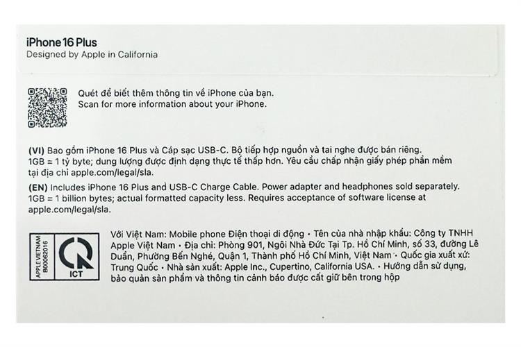 Điện thoại iPhone 16 Plus 512GB Màu Xanh Mòng Két