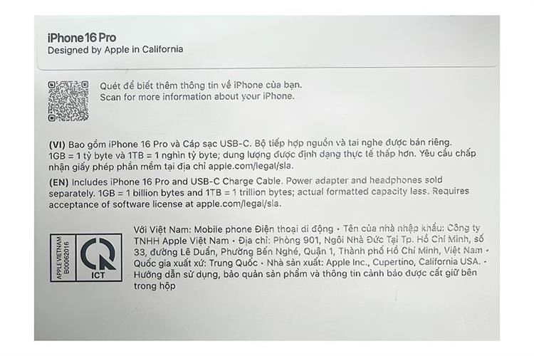 Điện thoại iPhone 16 Pro 1TB Màu Titan tự nhiên