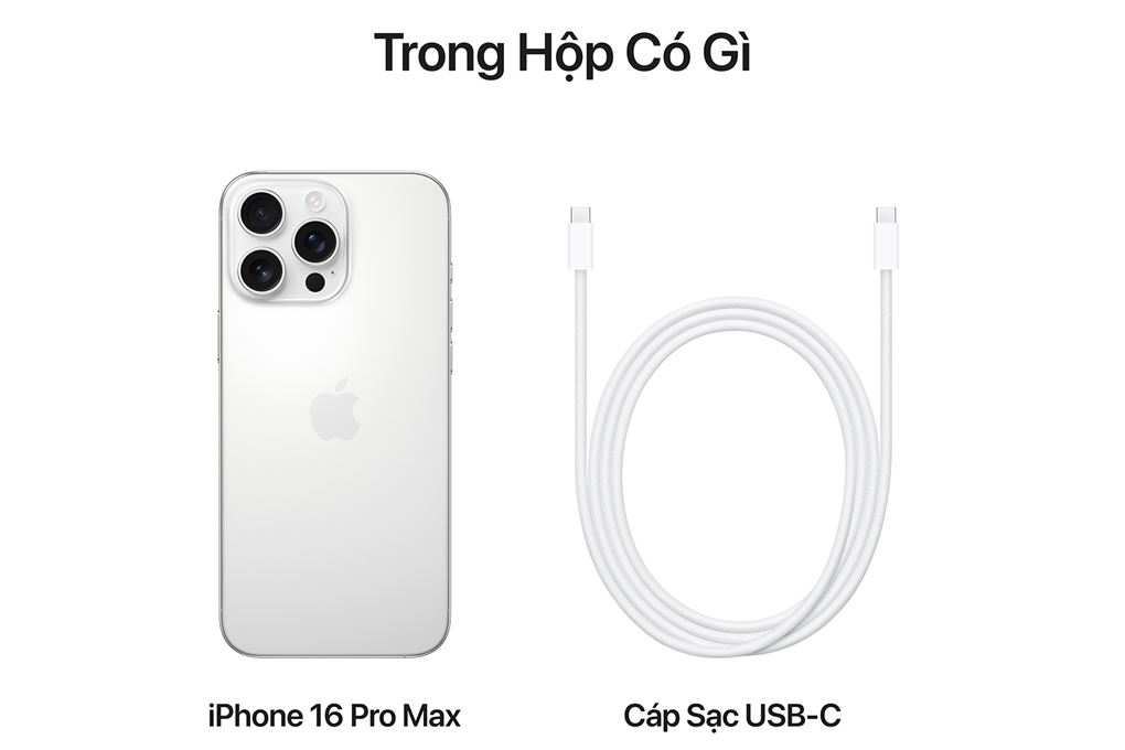 Điện thoại iPhone 16 Pro Max 512GB Màu Titan trắng
