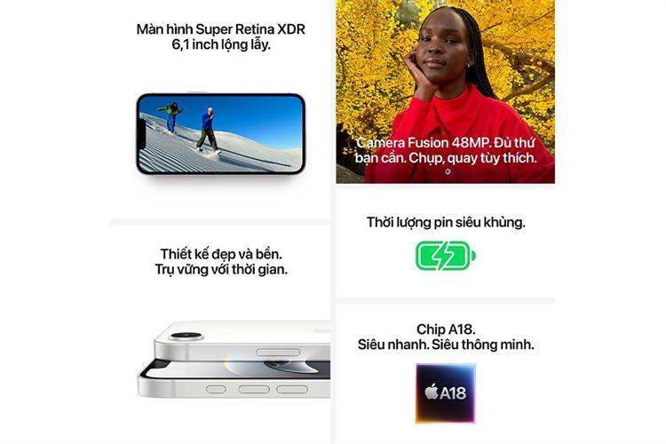 Điện thoại iPhone 16e 256GB Màu Đen
