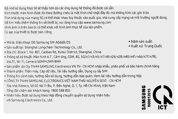 Điện thoại Samsung Galaxy A06 5G 4GB/128GB Màu Đen