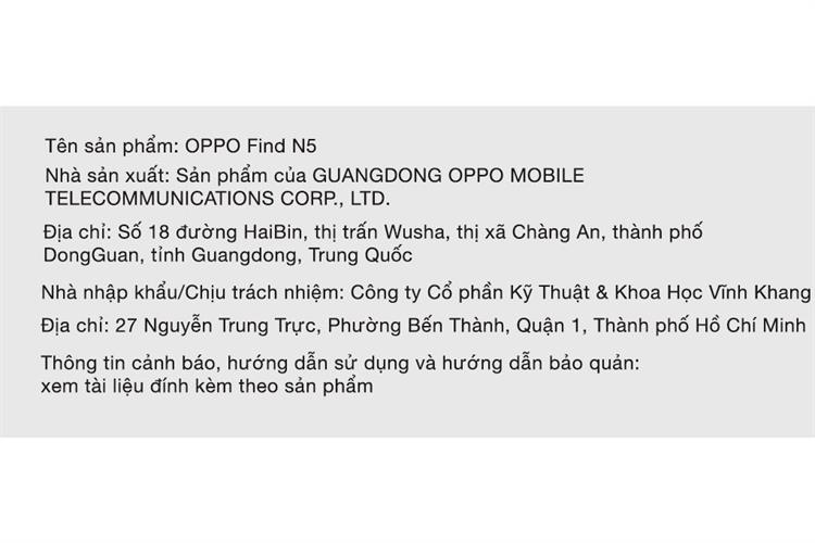 Điện thoại OPPO Find N5 5G 16GB/512GB Màu Trắng