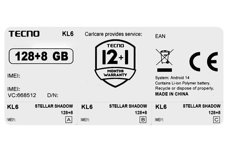 Điện thoại Tecno Spark 30 8GB/128GB Màu Vàng