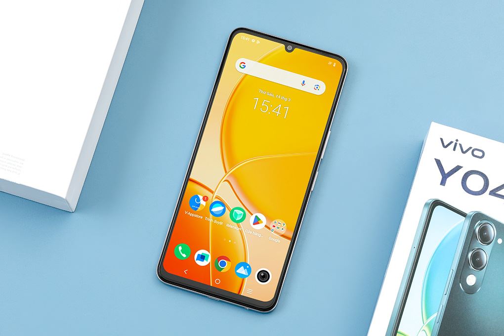 Điện thoại vivo Y04 4GB/64GB Trắng - Vàng - 4