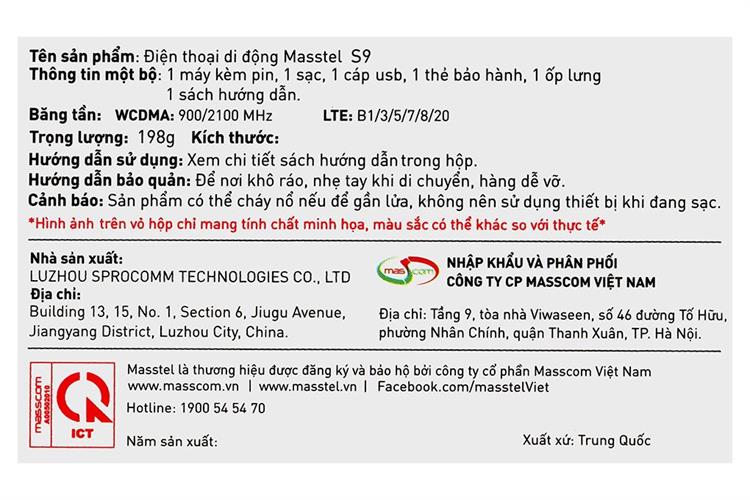 Điện thoại Masstel S9 6GB/256GB Màu Xanh dương đậm