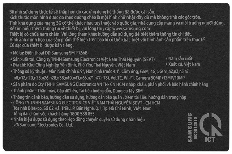 Điện thoại Samsung Galaxy Z Flip7 5G 12GB/256GB Màu Đen