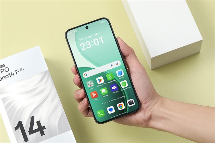 Điện thoại OPPO Reno14 F 5G 8GB/256GB Xanh dương/Xanh lá Màu Xanh lá