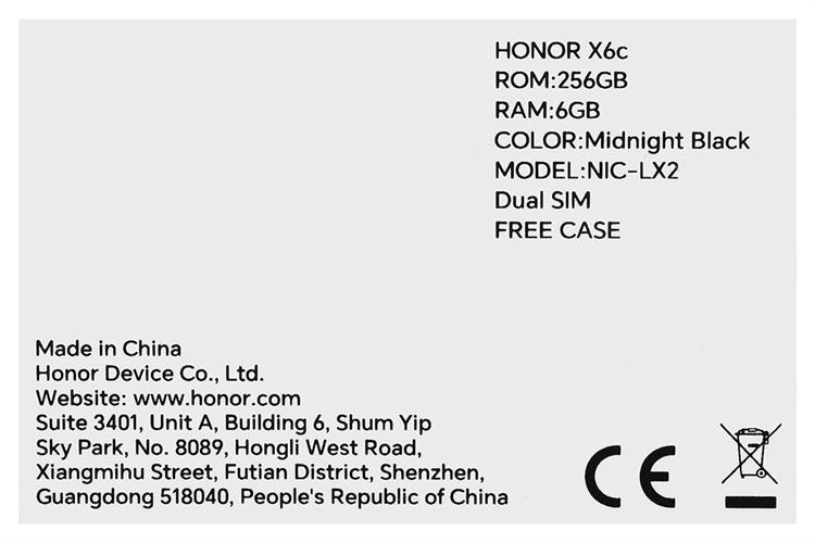 Điện thoại HONOR X6c 6GB/256GB Màu Đen