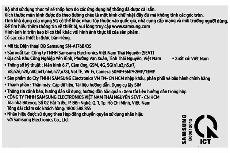 Điện thoại Samsung Galaxy A17 5G 8GB/256GB Màu Đen