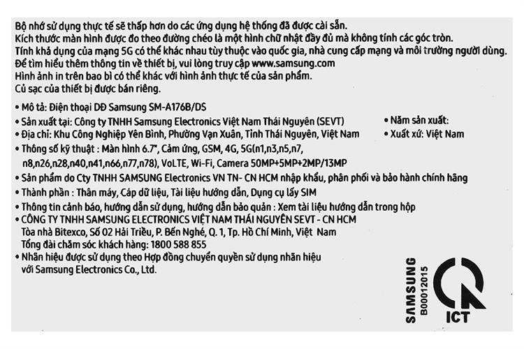 Điện thoại Samsung Galaxy A17 5G 8GB/256GB Màu Xanh Dương