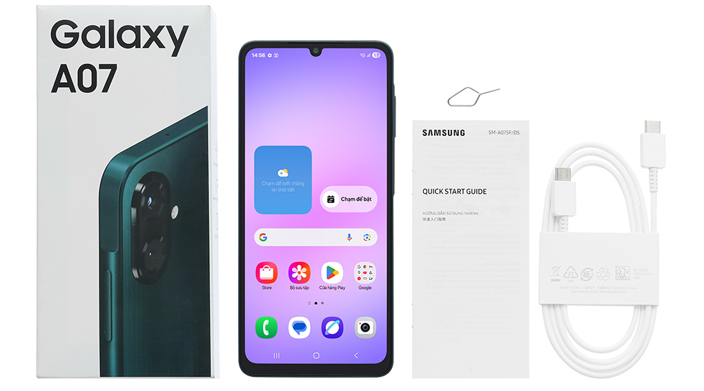 Bộ sản phẩm gồm: Cáp Type C, Cây lấy sim, Hộp, Sách hướng dẫn