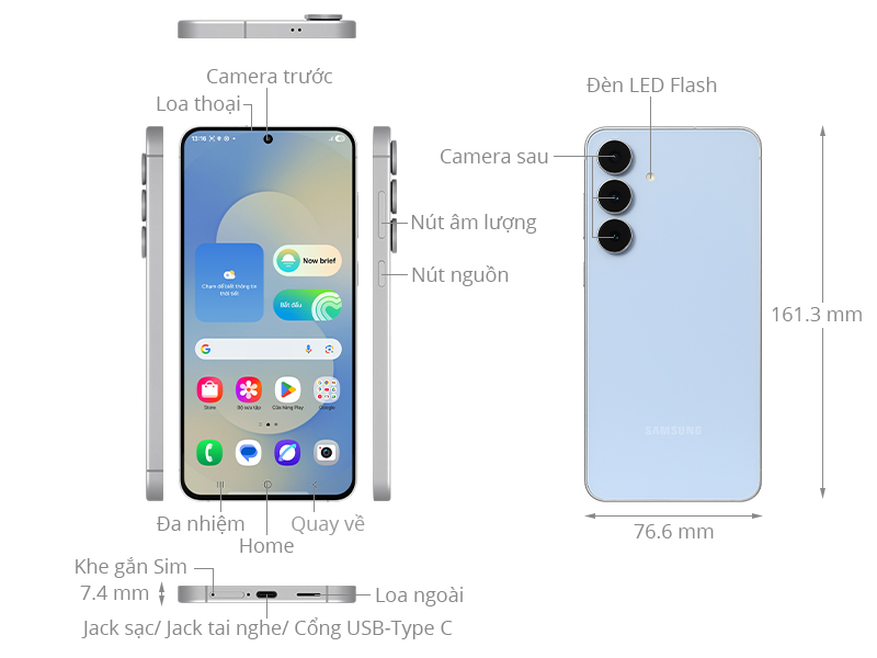 Samsung Galaxy S25 FE 5G 8GB/512GB Đen/Xanh Nhạt