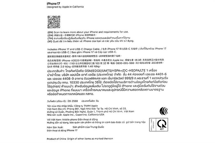 Điện thoại iPhone 17 512GB Màu Xanh Lá Xô Thơm