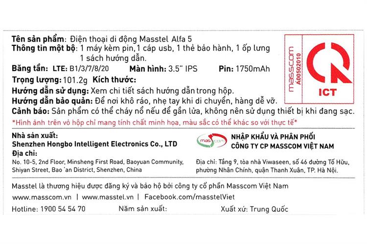 Điện thoại định vị trẻ em Masstel Alfa 5 Màu Xanh Dương