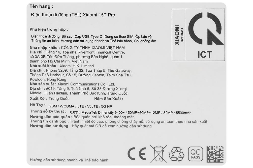 Điện thoại Xiaomi 15T Pro 5G 12GB/256GB - 13
