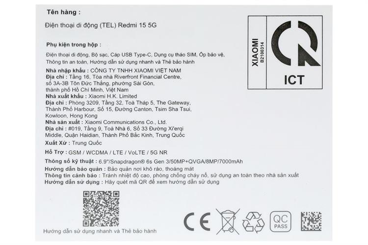 Điện thoại Xiaomi Redmi 15 5G 4GB/128GB Màu Xanh lá