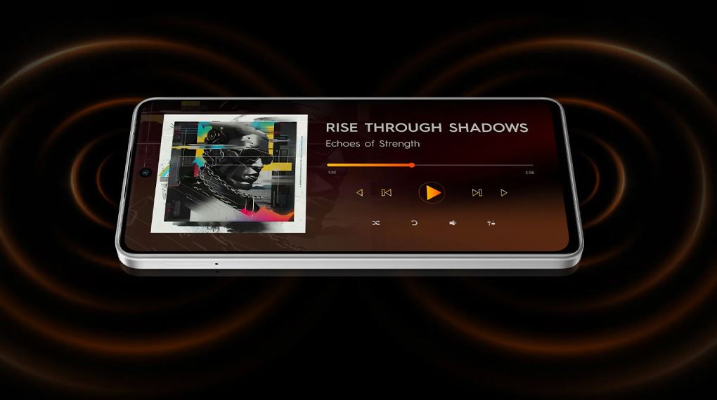 Tecno Pova 7 trang bị hệ thống loa kép stereo hỗ trợ Dolby Atmos, mang đến âm thanh không gian đa chiều cực kỳ sống động cho bạn Tecno Pova 7 trang bị hệ thống loa kép stereo hỗ trợ Dolby Atmos, mang đến âm thanh không gian đa chiều cực kỳ sống động cho bạn