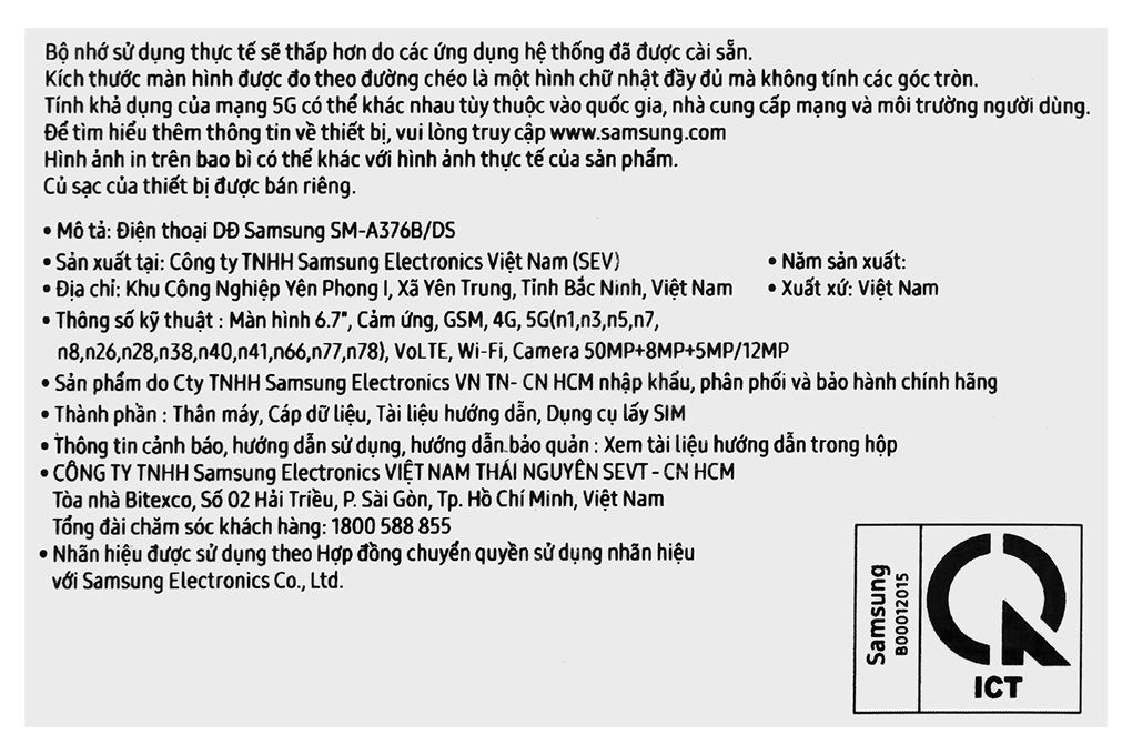 Điện thoại Samsung Galaxy A37 5G 6GB/128GB Màu Trắng