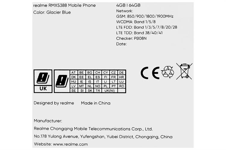 Điện thoại realme Note 80 4GB/64GB Màu Xanh Dương