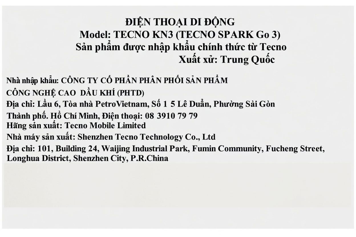 Điện thoại Tecno Spark Go 3 4GB/128GB Màu Xanh Dương