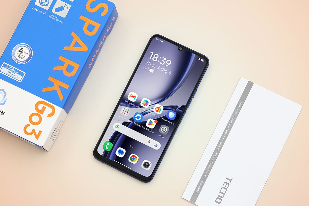 Điện thoại Tecno Spark Go 3 4GB/128GB Màu Xanh Dương