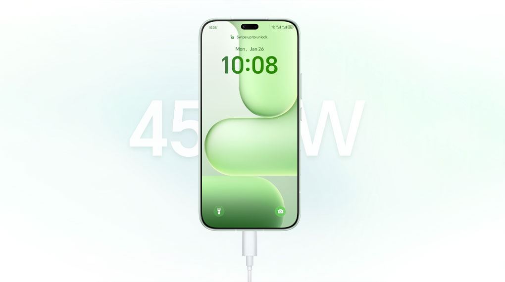 HONOR 600 Lite với sạc nhanh 45W giúp rút ngắn thời gian chờ đợi, thoải mái sử dụng mà không lo gián đoạn HONOR 600 Lite với sạc nhanh 45W giúp rút ngắn thời gian chờ đợi, thoải mái sử dụng mà không lo gián đoạn