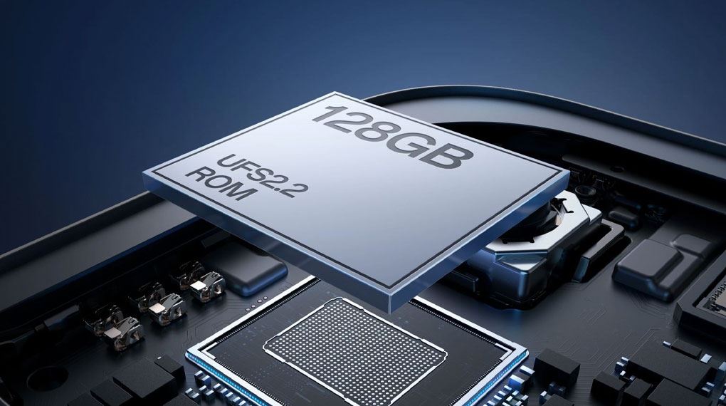 OPPO A6c 128GB với bộ nhớ UFS 2.2 tốc độ cao giúp mở ứng dụng nhanh chóng, trải nghiệm mượt mà vượt xa chuẩn eMMC cũ