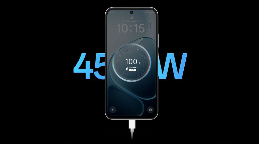 OPPO A6t Pro sạc siêu tốc với công nghệ 45W SUPERVOOC, nạp đầy năng lượng nhanh chóng cho ngày dài bận rộn