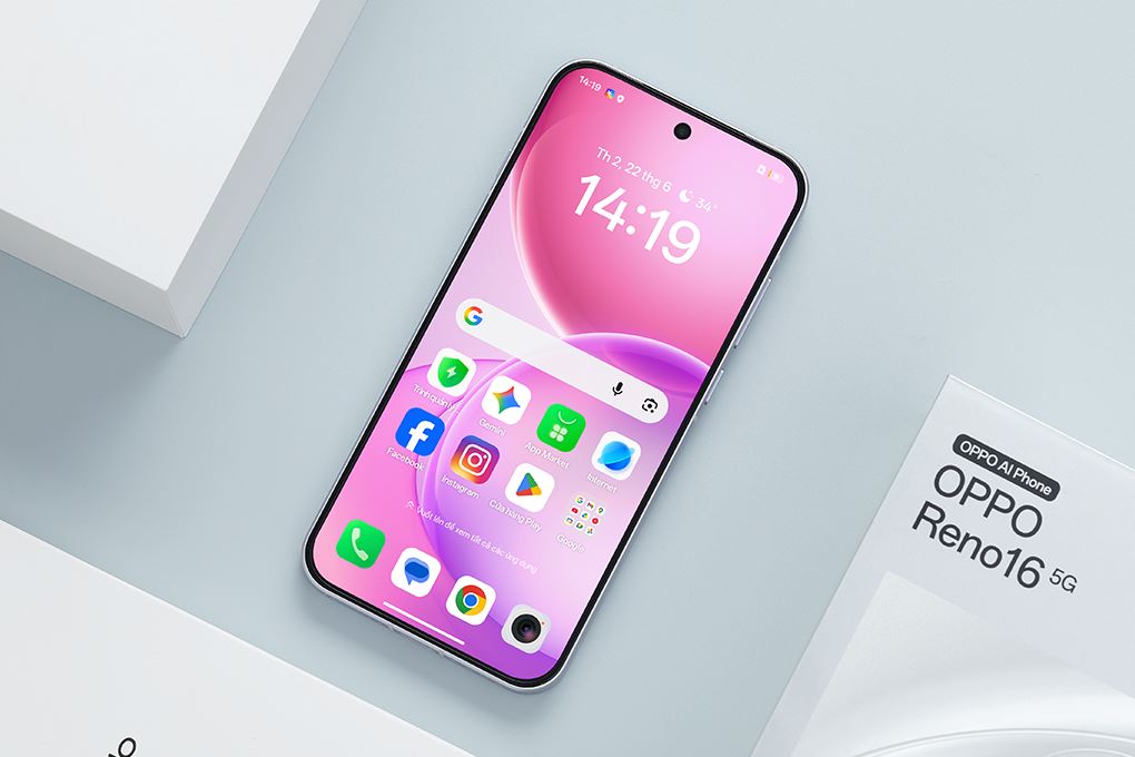 Điện thoại OPPO Reno16 5G 8GB/256GB Màu Tím nhạt