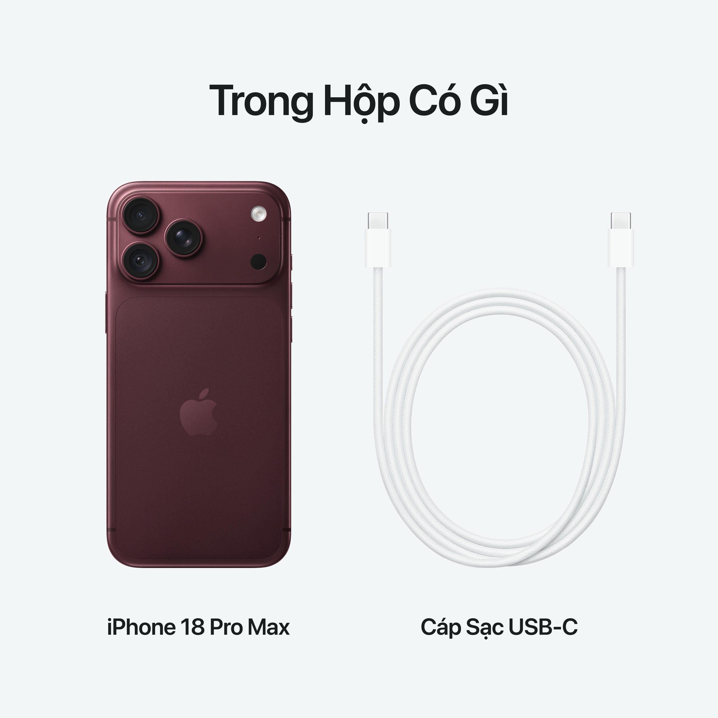 Điện thoại iPhone 18 Pro Max 256GB Màu Đỏ Burgundy
