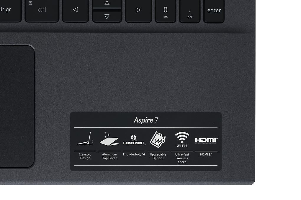 Laptop Acer Gaming Aspire 7 A715 76G 5806 - NH.QMFSV.002 (i5 12450H, 16GB, 512GB, RTX 3050 4GB, Full HD 144Hz, Win11) Màu Đen