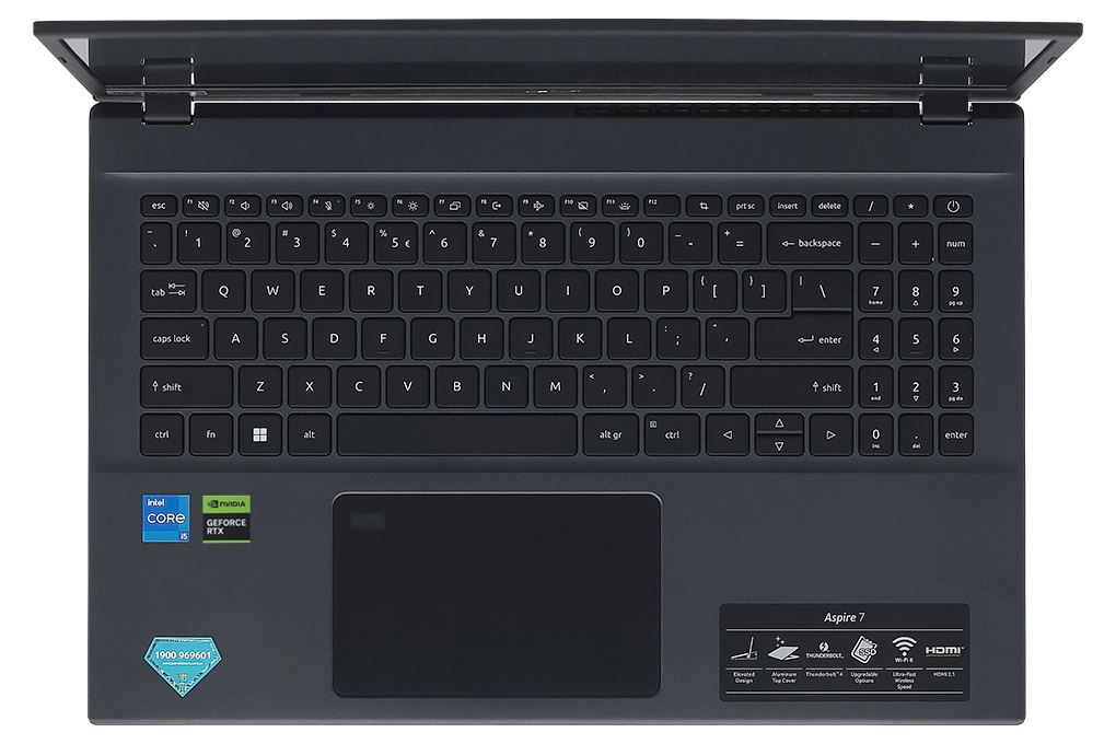 Laptop Acer Gaming Aspire 7 A715 76G 5806 - NH.QMFSV.002 (i5 12450H, 16GB, 512GB, RTX 3050 4GB, Full HD 144Hz, Win11) Màu Đen