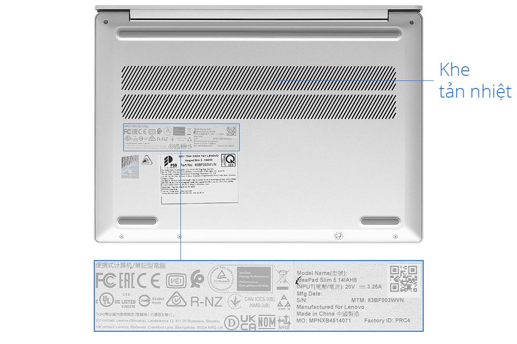 Laptop Lenovo Ideapad 5 14IAH8 - 83BF003WVN (i5 12450H, 16GB, 1TB, WUXGA, Win11) Màu Xám
