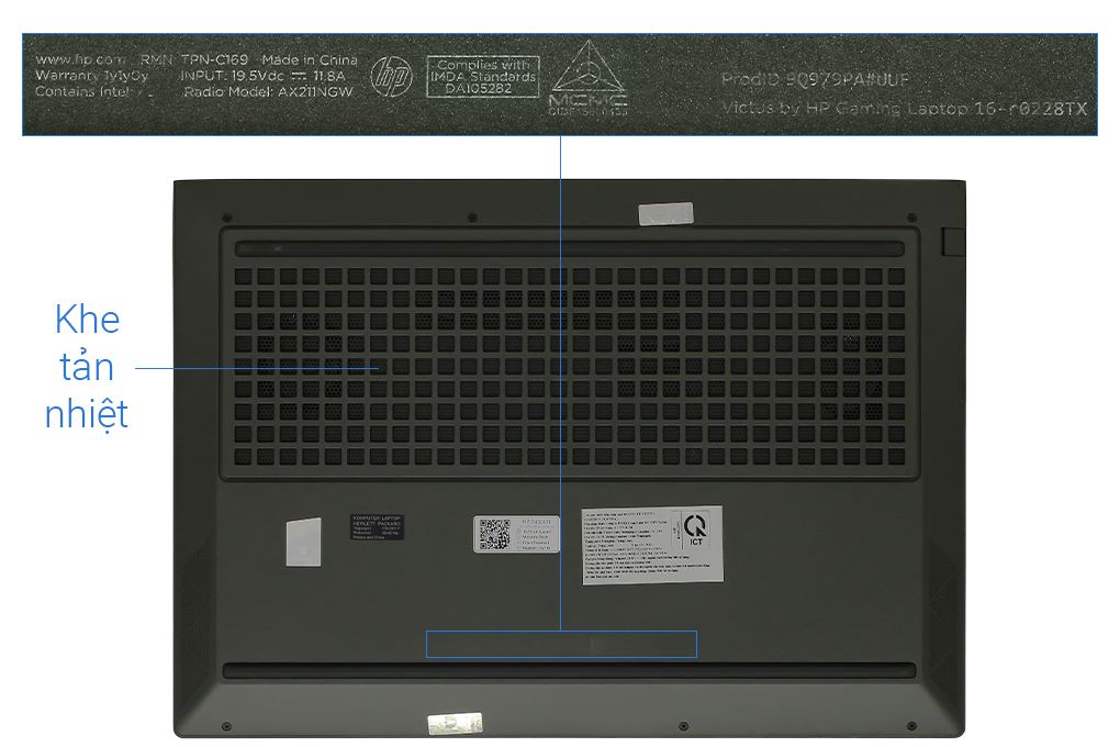 Laptop HP Gaming VICTUS 16 r0228TX i5 13500H/32GB/512GB/6GB RTX4050/144Hz/Win11 (9Q979PA) Màu Đen