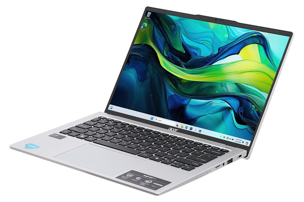 Laptop Acer Swift Go 14 AI 73 53X7 - NX.KSLSV.001 (Ultra 5 125H, 16GB, 512GB, 2.8K 120Hz, Win11) Màu Bạc