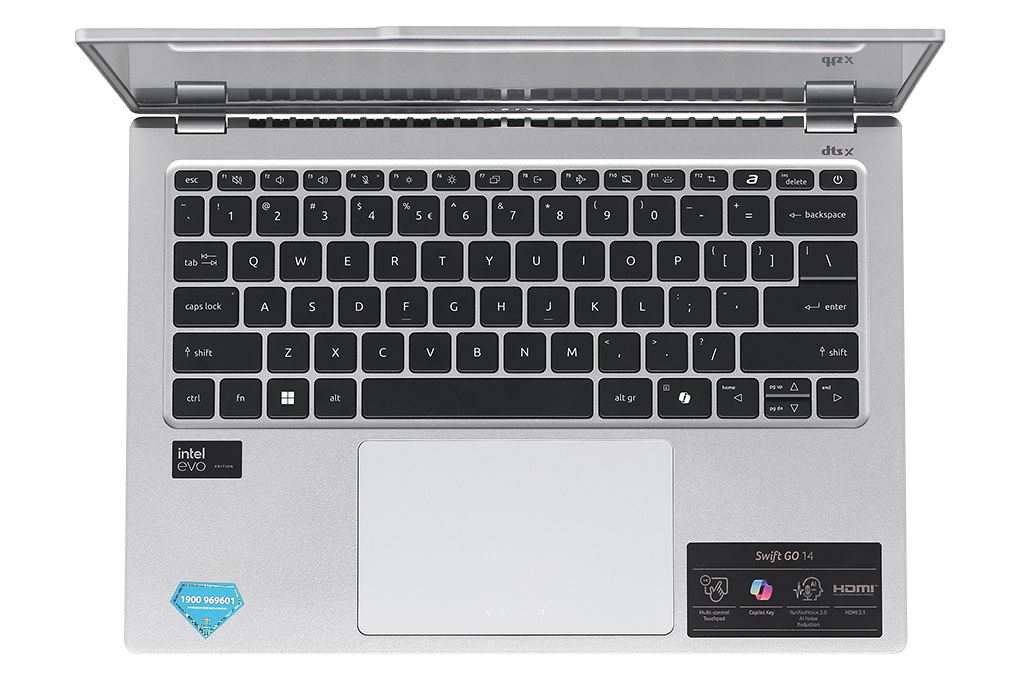Laptop Acer Swift Go 14 AI 73 53X7 - NX.KSLSV.001 (Ultra 5 125H, 16GB, 512GB, 2.8K 120Hz, Win11) Màu Bạc