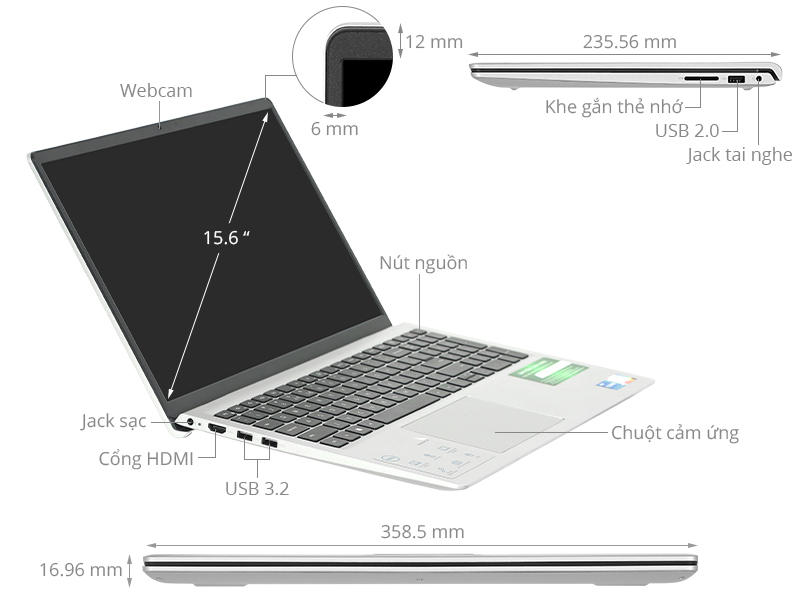 Dell Inspiron 15 3520 i5 1235U/16GB/512GB/120Hz/OfficeHS/Win11 (N5I5052W1)